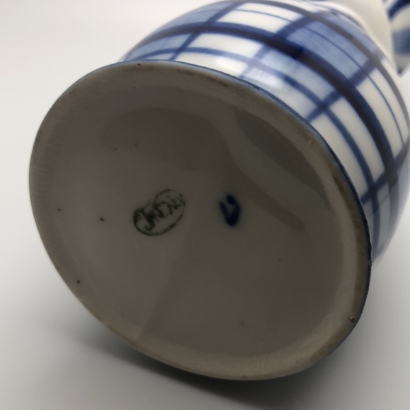 VTG Russian Gzhel CandleStick Holder Blue White Porcelain Collectible - Picture 7 of 10